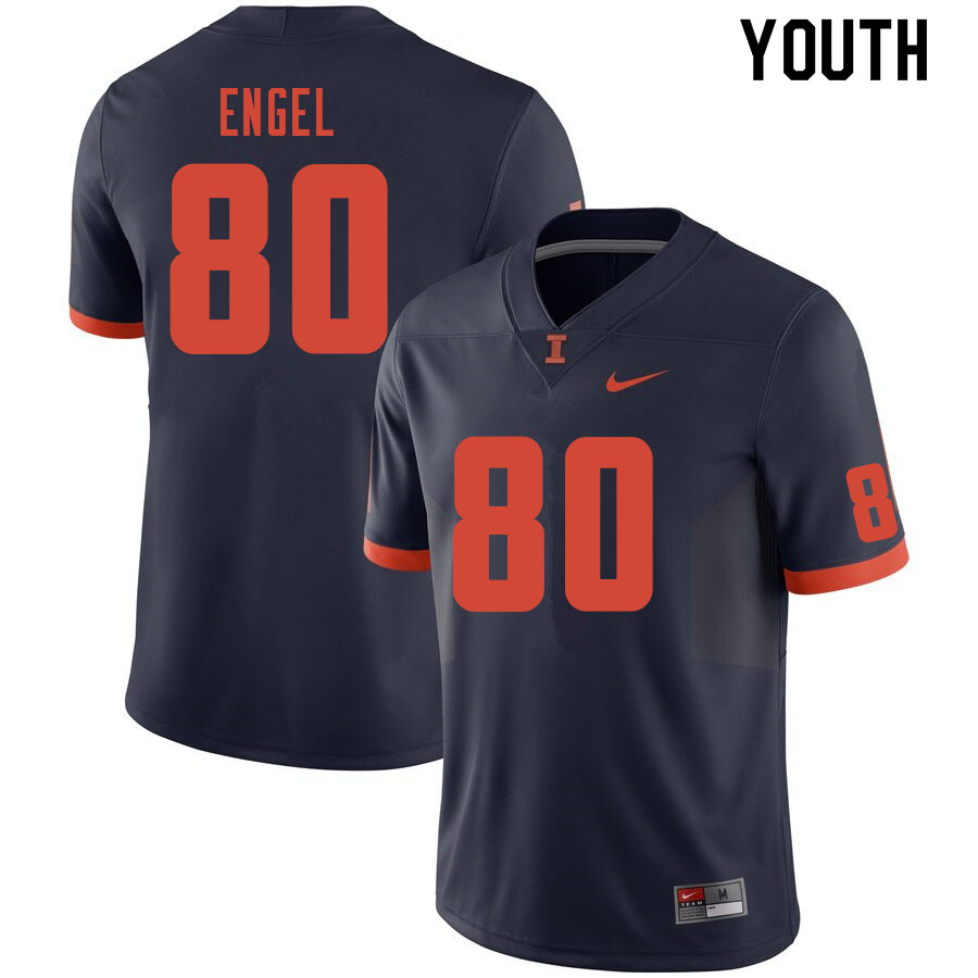 Youth #80 Preston Engel Illinois Fighting Illini College Football Jerseys Sale-Navy